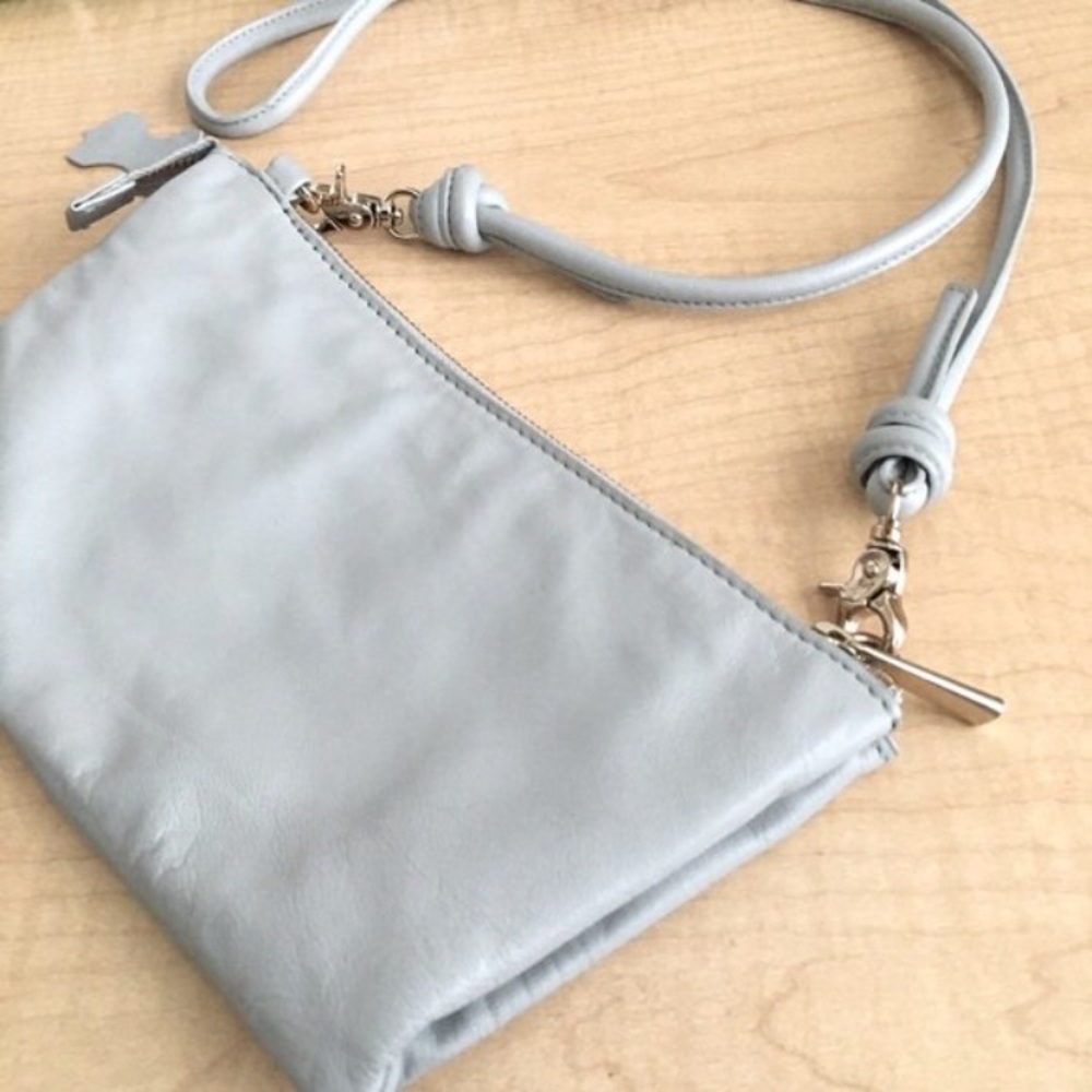 FREE H&M Premium Quality Gray Leather Crossbody Bag